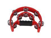 Red 40 Jingles Plastic Stainless Curling Iron Bell Half Moon Musical Tambourine