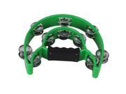 Half Moon Musical Tambourine 40 Jingle Hand Percussion Bell Tambourine Green