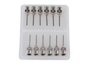 BQLZR 12 pieces 1 2 18Ga Stainless Steel Dispensing Blunt Needle Tips Silver