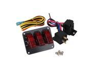 BQLZR Ignition Toggle Switch Panel Engine Start with 3 Red pattern for Racing