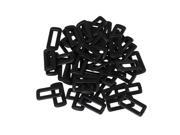 BQLZR 50x Plastic Multifunction Rectangle Buckle for Bags Strong Black 25mm