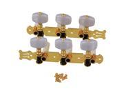 BQLZR 2PCS 3L3R 6 String Classic Guitar Golden Tuner with Mica Rectangle Button