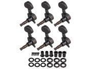 BQLZR 6pcs Black Heart Head Left Fully Closed Nickel Guitar String Tuning Pegs Tuners