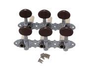 BQLZR 2x Silver Zinc Alloy Left and Right Classical Guitar Machine Heads Amber Button