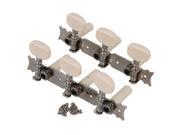 BQLZR 2PCS Guitar Zinc Alloy Silver Tuning Pegs with Plastic Pole Ivory Tips 1L1R