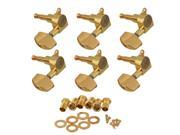 BQLZR 6x Golden 3R3L Big Head Button Full Closed Guitar Machine Head Gold Plated