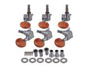 BQLZR 6Pieces Guitar Full Closed Tuners Tuning Pegs Silver Machine Heads 6R