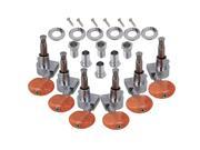 BQLZR 6pcs Zinc Alloy Guitar Oval Orange Pearl Button 3L3R Machine Heads Tuning Pegs