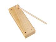 BQLZR Portable Instrument Percussion Rectangle Block with Mallet Wooden Natural Finish
