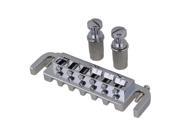 BQLZR 6 String Zinc Alloy Electric Guitar Bridge Tailpiece with Mounting Studs Silver