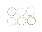 BQLZR 6xGold Stainless Steel Silk String for Acoustic Guitar Steel Core L Size