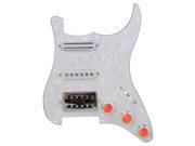 BQLZR White Pearl 3 Ply SSH Pickguard Orange Control Knob for Electric Guitar