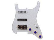 BQLZR White Pearl Pickguard SSH Pickup Blue Control Knob for Electric Guitar