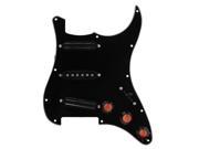 BQLZR Plastic Red Top Knobs Loaded Prewired SSS Pickup Pickguard for Electric