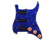 BQLZR Blue 5 Way Switch 3Ply Electric Guitar SSS Single Coil Pickguard Red Top Knob