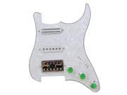 BQLZR White 3Ply SSH Pickguard Green Control Knob for Electric Guitar 11 hole