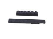 BQLZR Black Folk Guitar Plastic Steel 72x9x3mm Bridge Saddle 44x9x6mm Nut