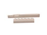 BQLZR Beige 72x8x3mm Bridge Saddle 45x9x6mm U Shape Nut for Folk Guitar