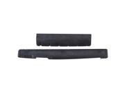 BQLZR Black Bridge Saddle 74x8x3mm Slotted Nut 46x9x6mm For Folk Guitar