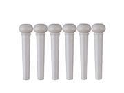 BQLZR 6Pieces Beige Acoustic Guitar PPS Plastic Bridge End Pin with Shell Dot