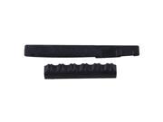 BQLZR Black 72x3x7mm Bridge Saddle 44x6x9mm U Shape Nut for Acoustic Guitar