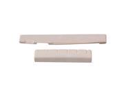 BQLZR Beige 74x3x9mm Bridge Saddle 46x6x9mm Slotted Nut for Acoustic Guitar