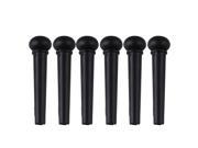 BQLZR 6pcs 31.5mm Black Plastic Guitar Bridge End Pin for Folk Acoustic Guitar