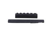 BQLZR 72x7x3 Saddle and 45x9x6mm Slotted Nut for Folk Acoustic Guitar Black