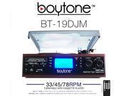 Boytone BT 19DJM 3 Speed Stereo Turntable Cassette AM FM Radio Speaker with LCD Screen
