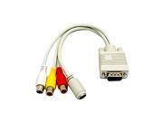 TV AV Out Converter Cable Adapter VGA to S-Video 3RCA