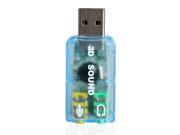 Computer Sound Cards USB Sound Audio Card Devices Adapter Blue