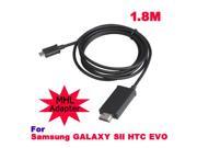 Micro USB to HDMI MHL Cable Adapter 1.8M For Samsung SII HTC EVO 3D 4G AC44