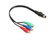 7 Pin S-Video to 3 RCA RGB TV HDTV Adapter Cable for Laptop