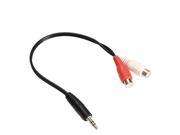 3.5mm Male to 2 RCA Female Jack Stereo Audio Cable Converter Adapter DC3