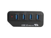 4 Port USB 3.0 High Speed Mini Hub Adapter LED Indicator for Laptop PC