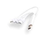 White 3 Port USB 2.0 HUB + Micro USB Connector for Samsung Smartphone Charger Data Transmission