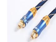 Premium Gold Plated Toslink Optical Fiber Cable Digital Audio Cable SPDIF 2M 6FT Color Blue