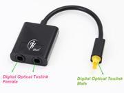 1 2 Toslink Optical Audio Splitter Adapter for Digital TV STB PSII PSIII HDVD to Power Amplifier Black Color