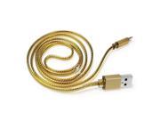 Lightning 8pin to USB2.0 Standard USB Charger Cable Flat Noodle Cord for iPod touch 5th iPod nano 7th iPad mini iPhone 5 5S 6 6S 7 7 Plus Gold 6.6ft