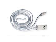 2M 6.6ft Flat Lightning 8PIN Charging Data Transmission Cord for iPhone 7 6 5 Series Newest iOS 10 Compatible [Silver Color]