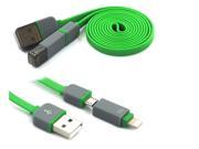 (Micro USB + Lighting) 2in1 Data Transmit & Charging Cable & Lighting Adapter for iPhone, Samsung Galaxy, LG, Sony, Amazon Kindle, HTC Smartphones/Tablets (Gree