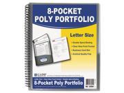 Eight Pocket Portfolio Polypropylene 8 1 2 x 11 Smoke