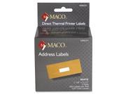 Maco Direct Thermal Printer Labels 1.13 Width x 3.50 Length 2 Box 260 Roll Direct Thermal Bright White