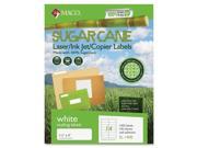 Maco Printable Sugarcane Mailing Labels 1.33 Width x 4 Length 1400 Box Rectangle 14 Sheet Inkjet Laser Bright White