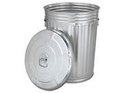 Pre Galvanized Trash Can With Lid Round Steel 20gal Gray