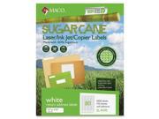 Maco Printable Sugarcane Mailing Labels 0.50 Width x 1.75 Length 8000 Box Rectangle 80 Sheet Inkjet Laser Bright White