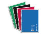 3 Sub. Wirebound Notebook 8 1 2 x 11 College Rule 120 Sheets Assorted Cover