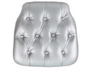 Hard Silver Tufted Vinyl Chiavari Chair Cushion
