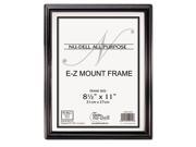 NuDell EZ Mount Document Frame Plastic 8 1 2 x 11 Black