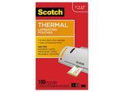 Scotch Business card size thermal laminating pouches 5 mil 3 3 4 x 2 3 8 100 pack